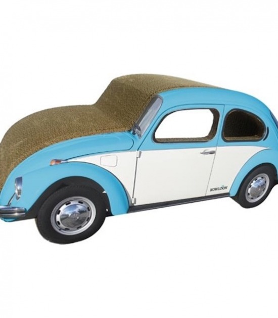 Krabkarton in de vorm van een Volkswagen Beetle